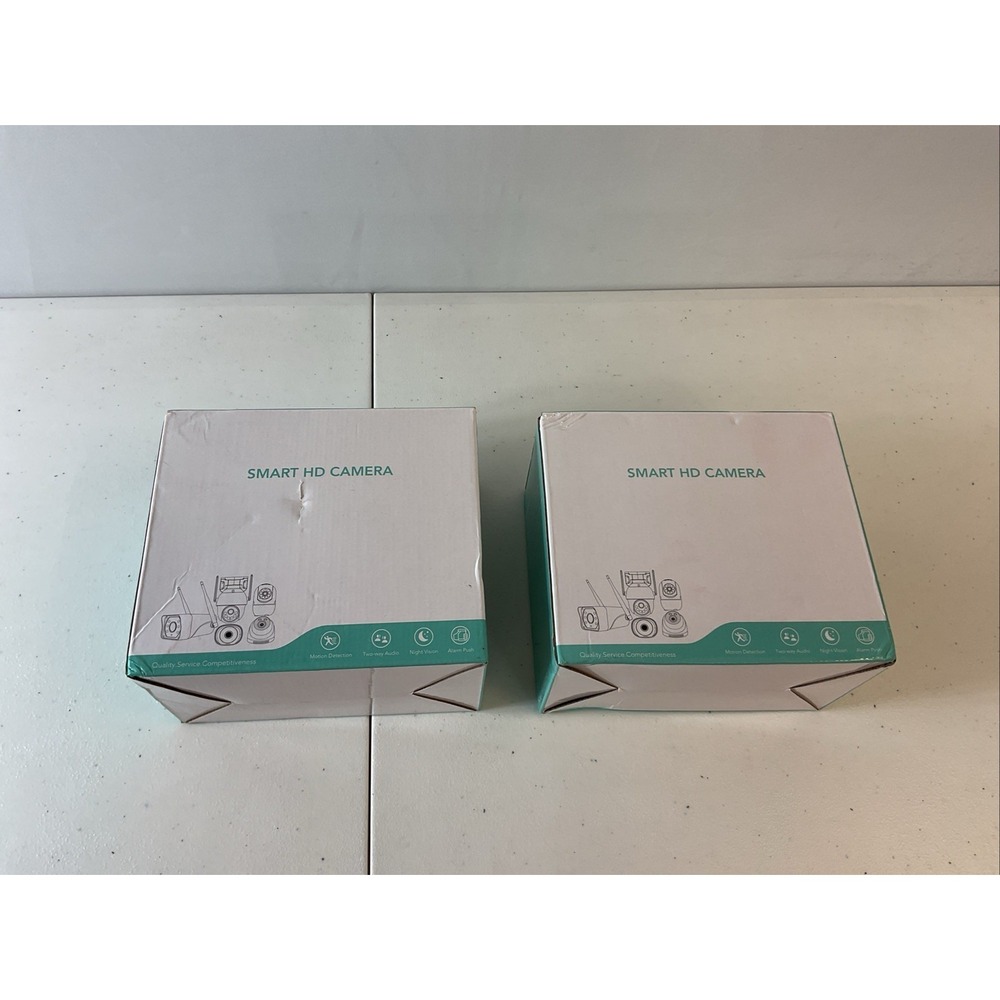 Smart Camera HD Wireless Security 2-Way Audio Lot of 2, 2 Packs(4 total) Tilt